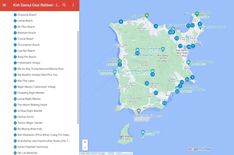 koh samui, koh samui adası, koh samui gezi rehberi, koh samui harita