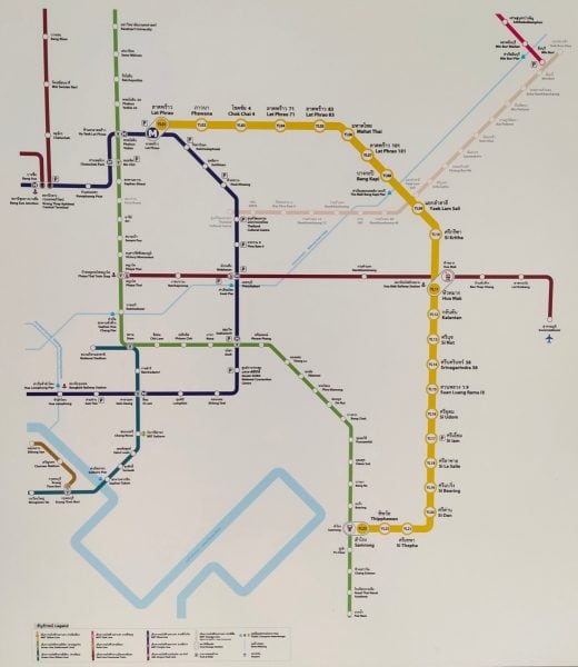 Bangkok BTS haritası, Bangkok MRT haritası, Bangkok ulaşım, Bangkok Raylı Sistemler Harita