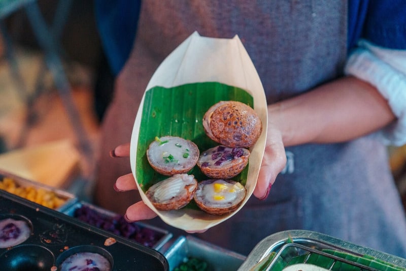 tayland tatlıları, tayland hindistan cevizi tatlısı, tayland pankek