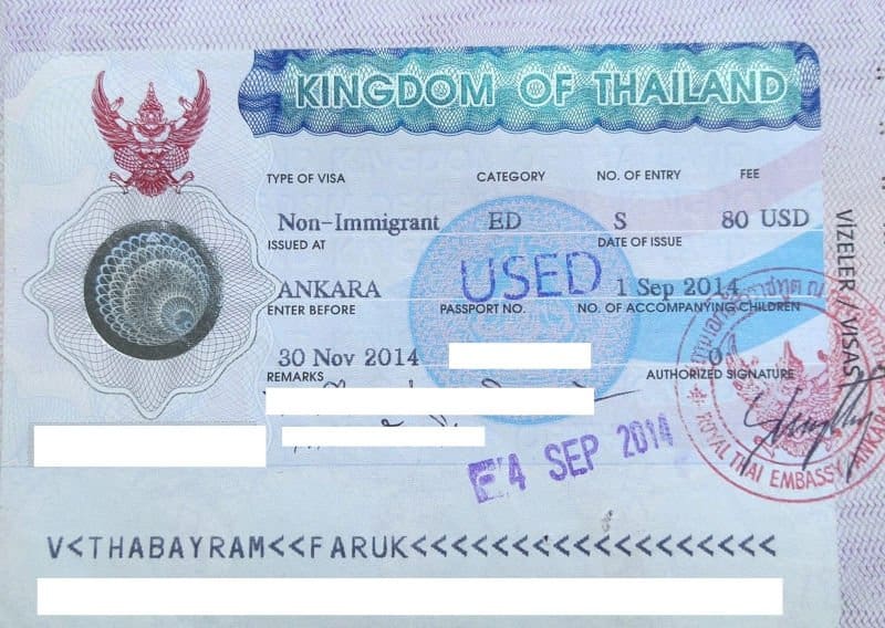 tayland vize nasil alinir, vize, ogrenci vizesi, Tayland turist vizesi
