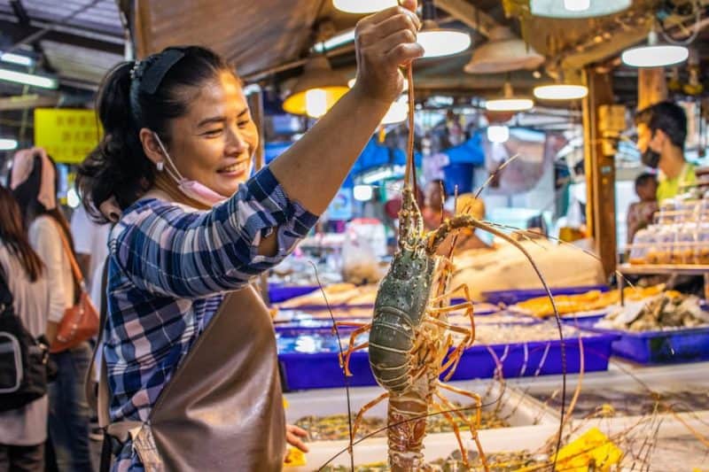 Tayland pazar, alisveris, market, istakoz, deniz urunleri