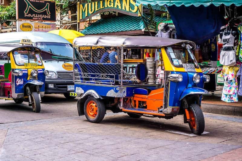 Bangkok ulaşım, taksi, tuk tuk